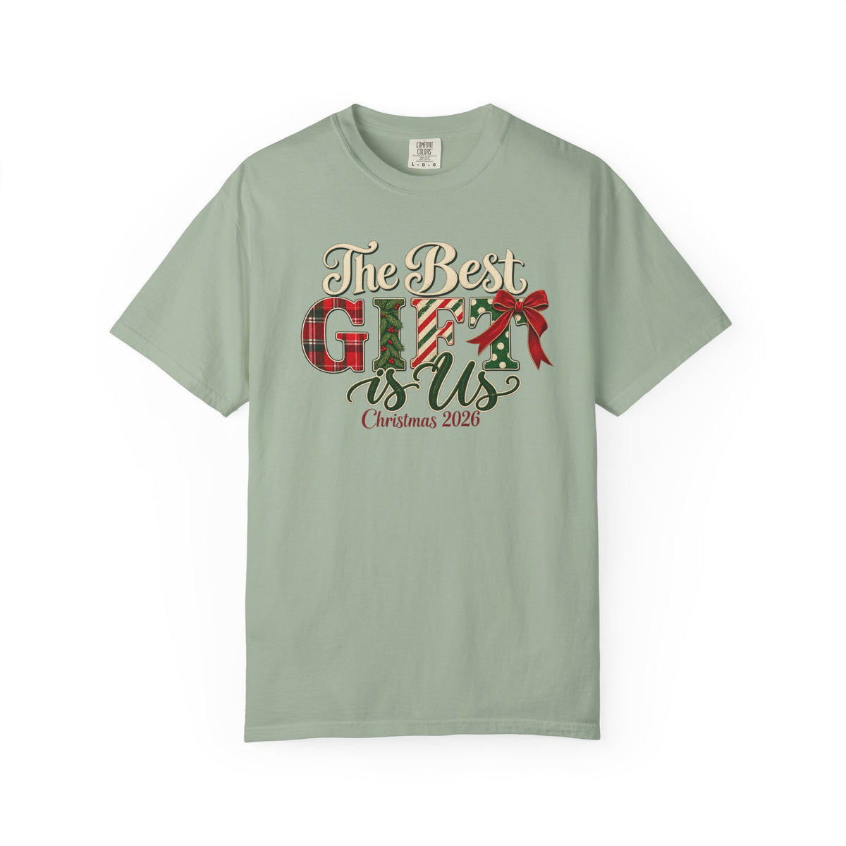 Matching Family Christmas Shirts 2026, The Best Gift Is Us, Vintage Christmas Comfort Colors Tee, Family Holiday Photo Outfits