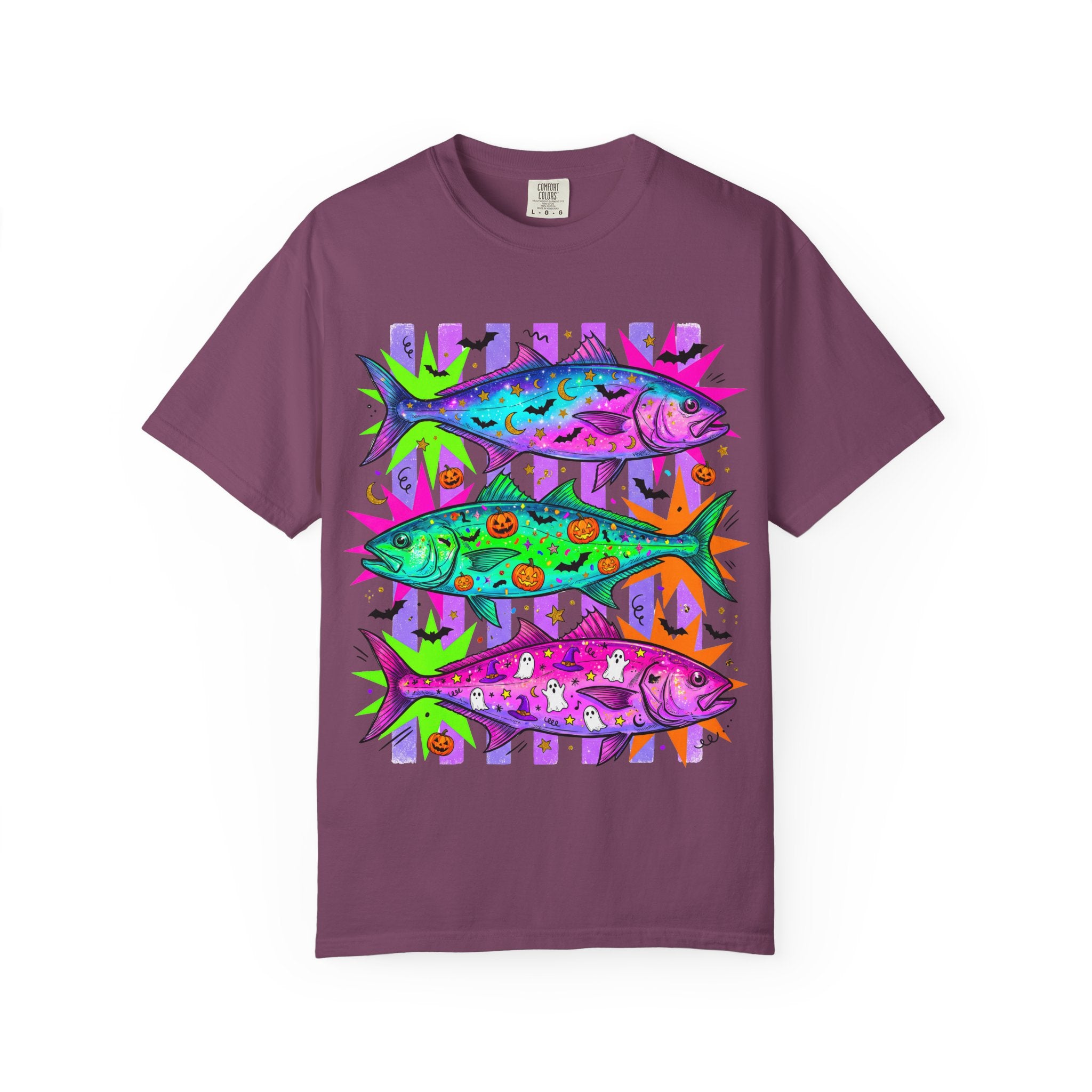 Bright Halloween Tropical Mackerel T-Shirt — Colorful Surf & Beach Fish Graphic Tee