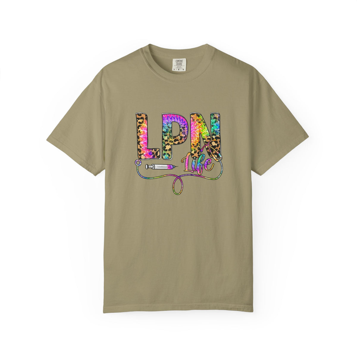 LPN Life T Shirt Colorful Leopard Stethoscope Nursing Tee