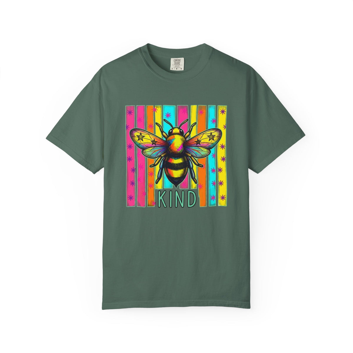 Bee Kind T Shirt Colorful Retro Striped Graphic Tee