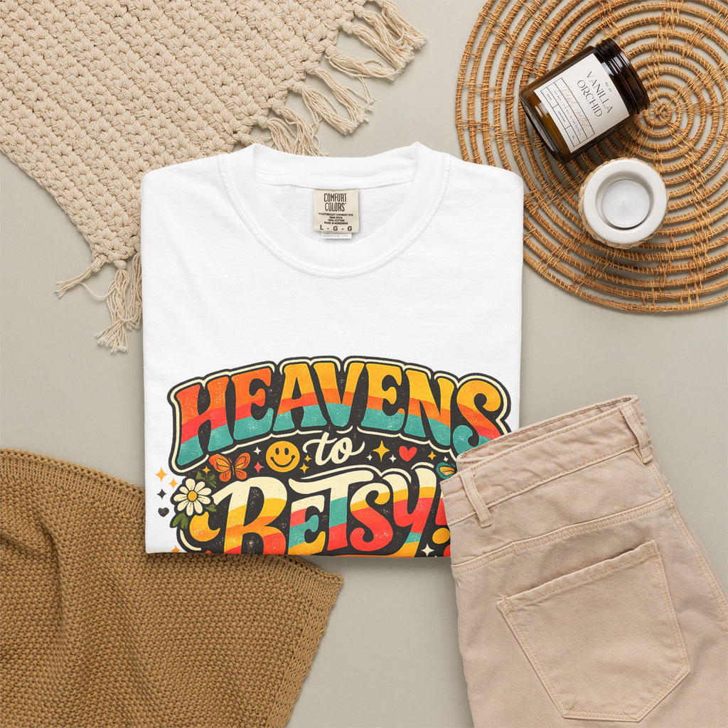 Heavens to Betsy! Retro Floral Graphic T-Shirt