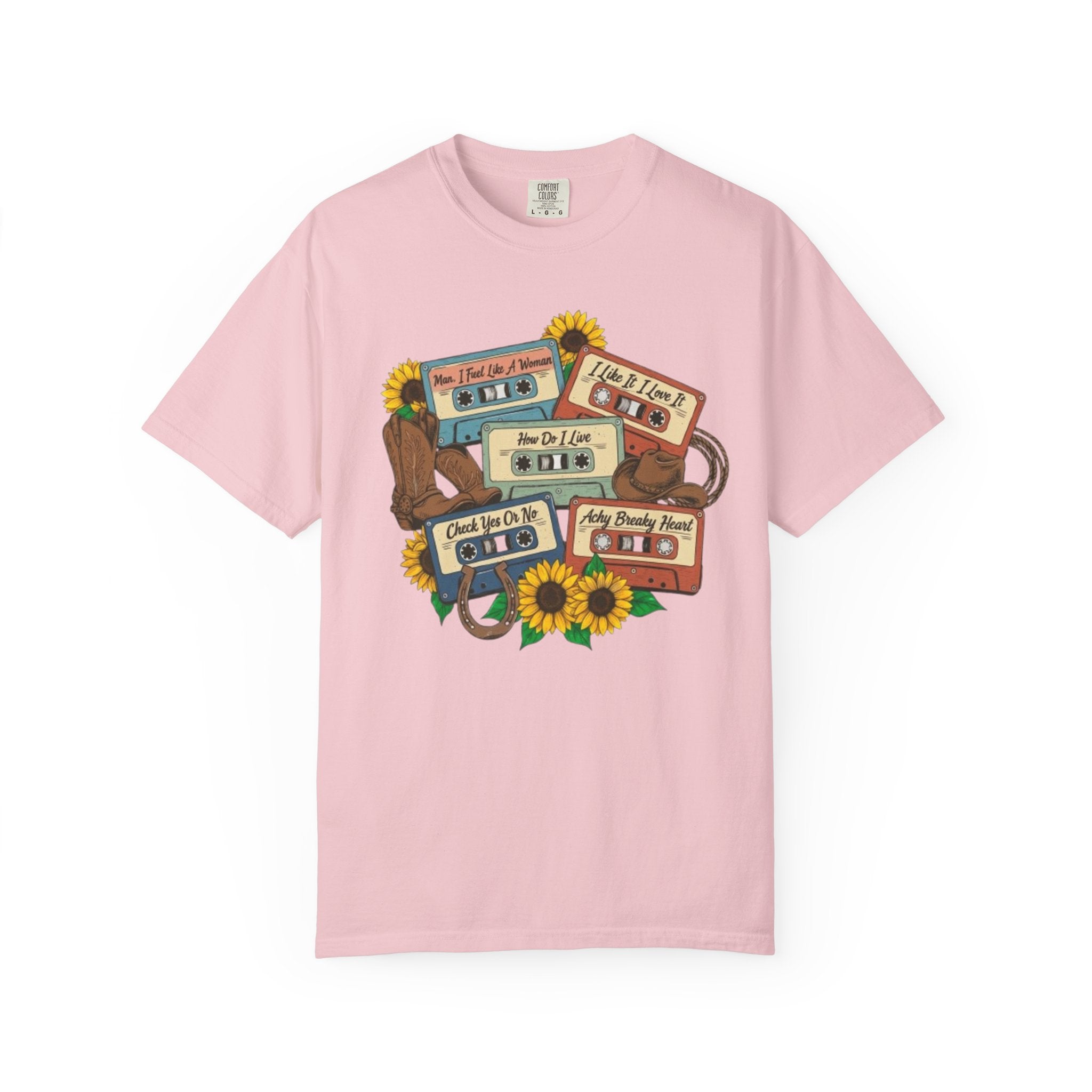 Cassette Mix T Shirt Retro Sunflower Tape Design