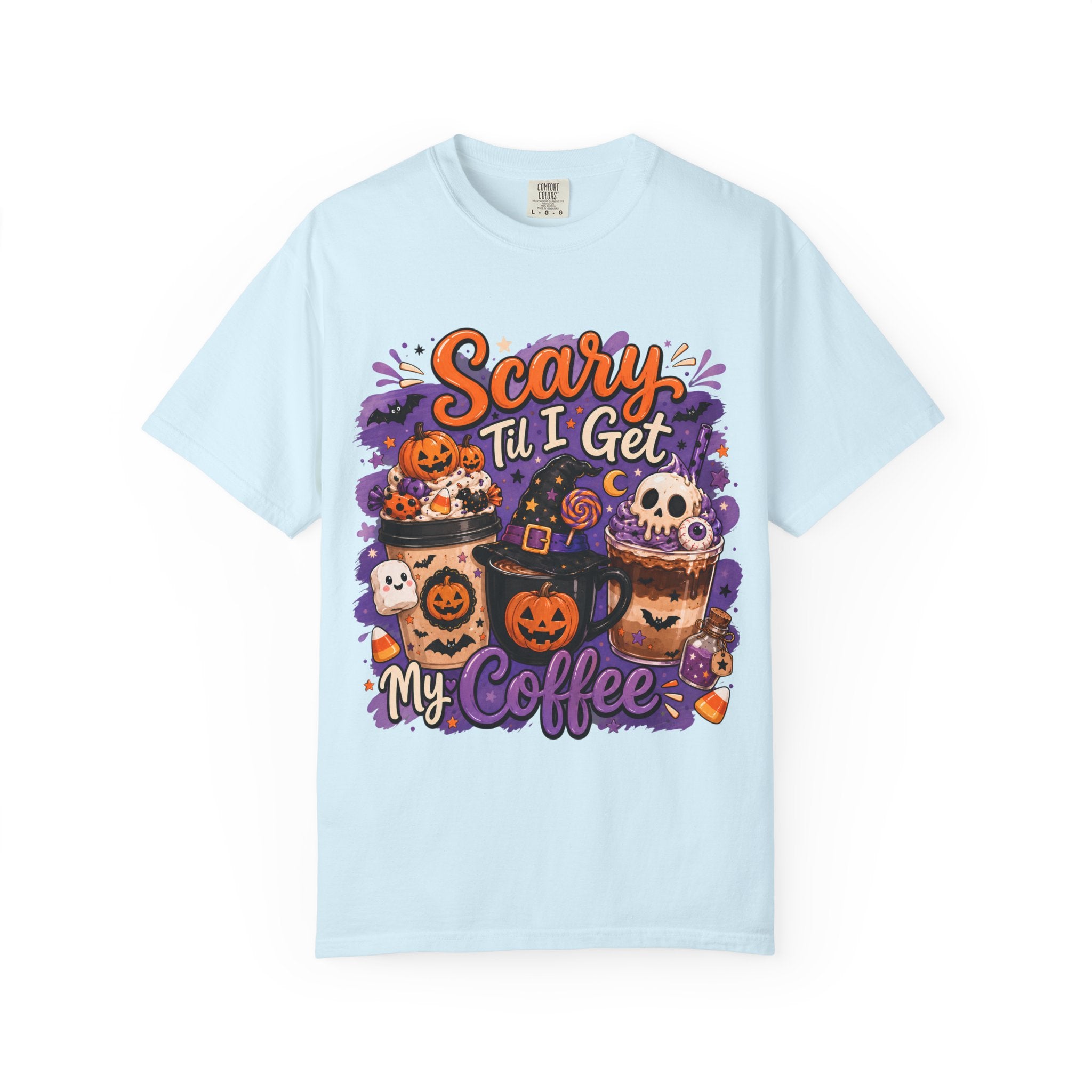 Halloween Coffee T Shirt Scary Til I Get My Coffee