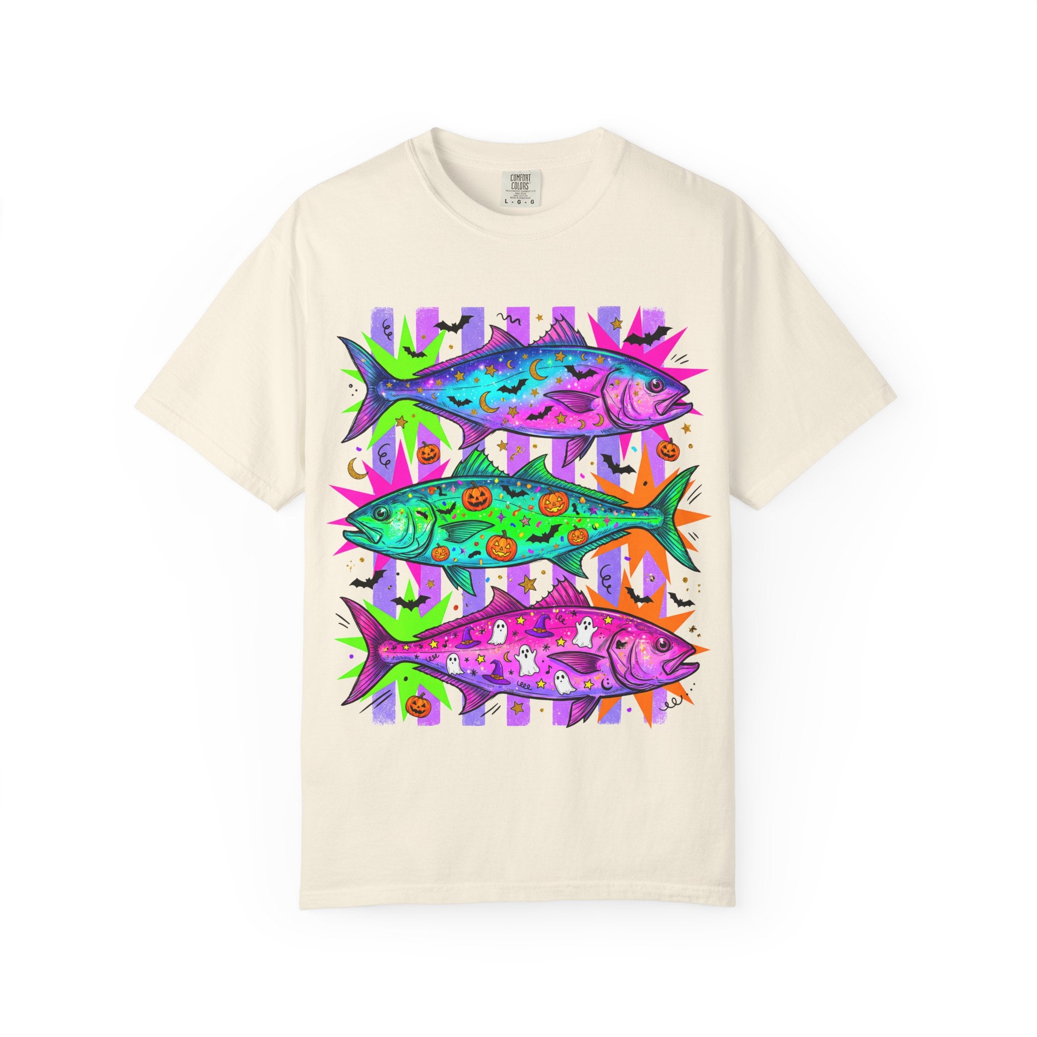 Bright Halloween Tropical Mackerel T-Shirt — Colorful Surf & Beach Fish Graphic Tee
