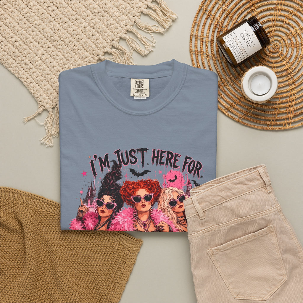 Hocus Pocus Graphic T Shirt Im Just Here for the Hocus Pocus Halloween Tee