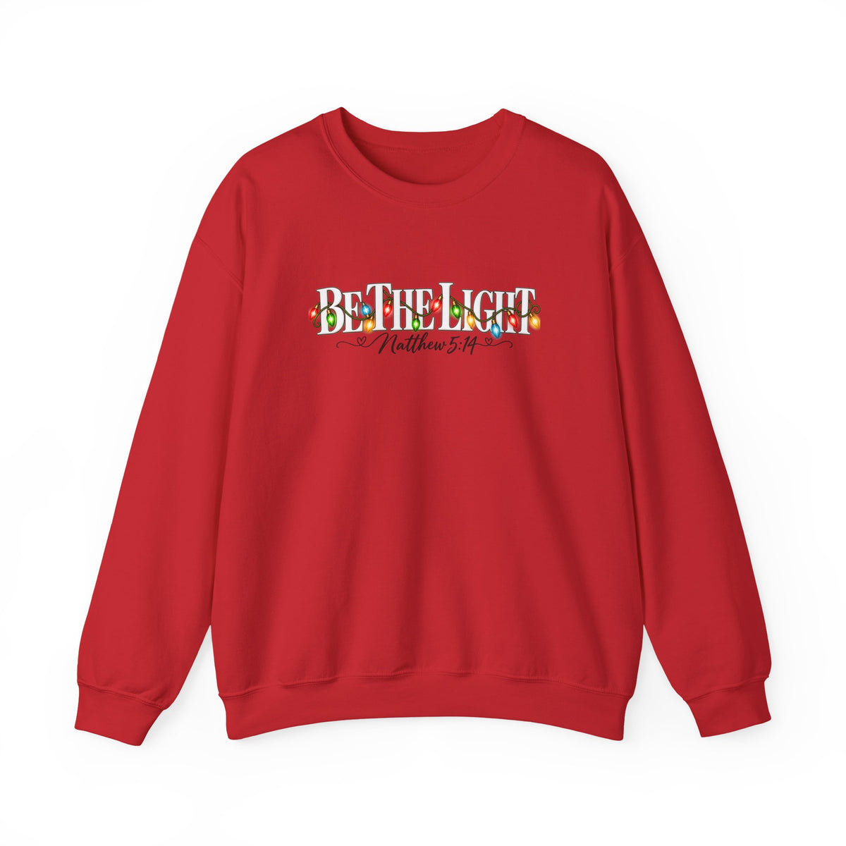 Be The Light Christmas Sweatshirt, Matthew 5:14 Christian Crewneck, Christmas Lights Faith Sweatshirt, Inspirational Holiday Gift