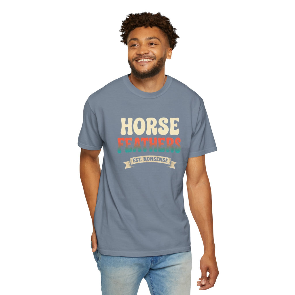 Horse Feathers Graphic T-Shirt Vintage Retro Logo Tee