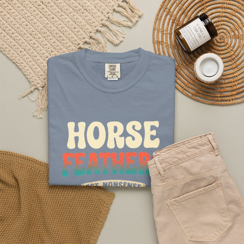 Horse Feathers Graphic T-Shirt Vintage Retro Logo Tee