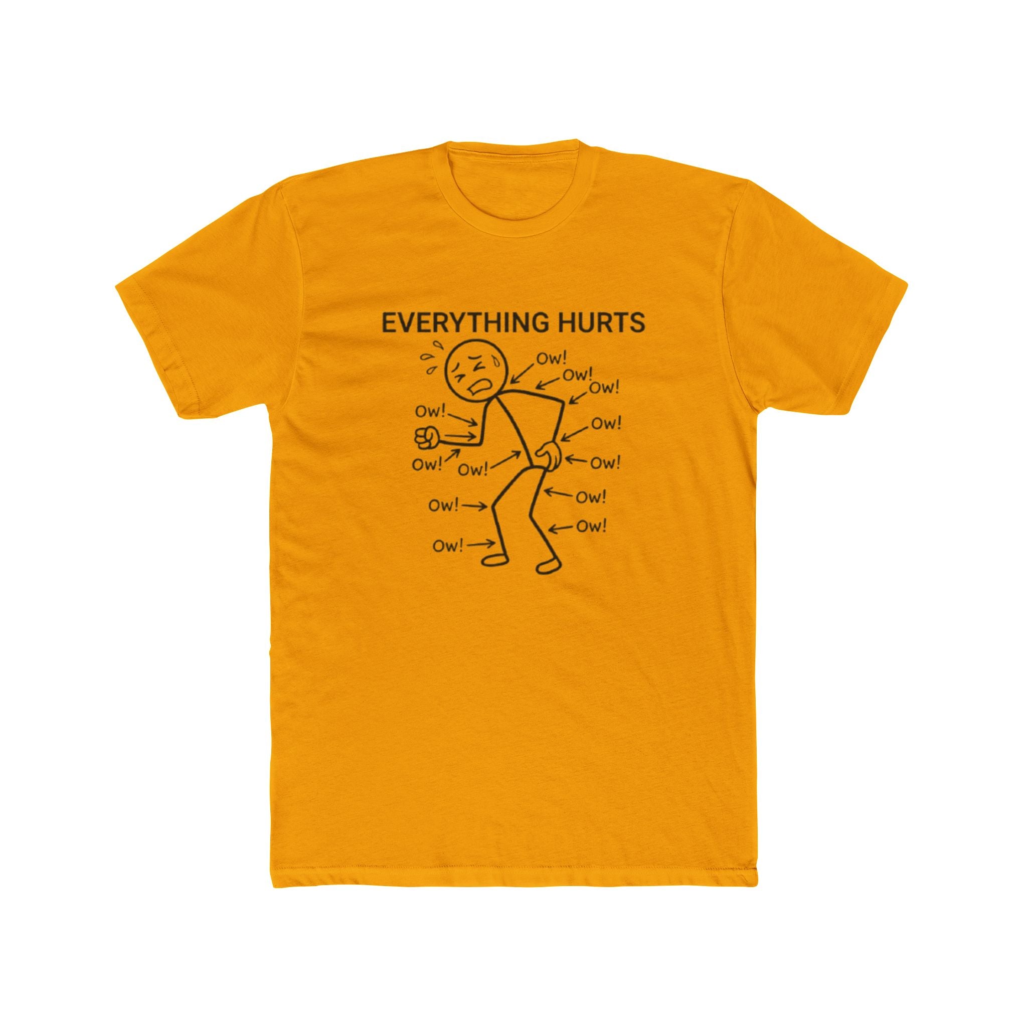 Everything Hurts Stick Figure T Shirt Funny Pain Relatable Tee