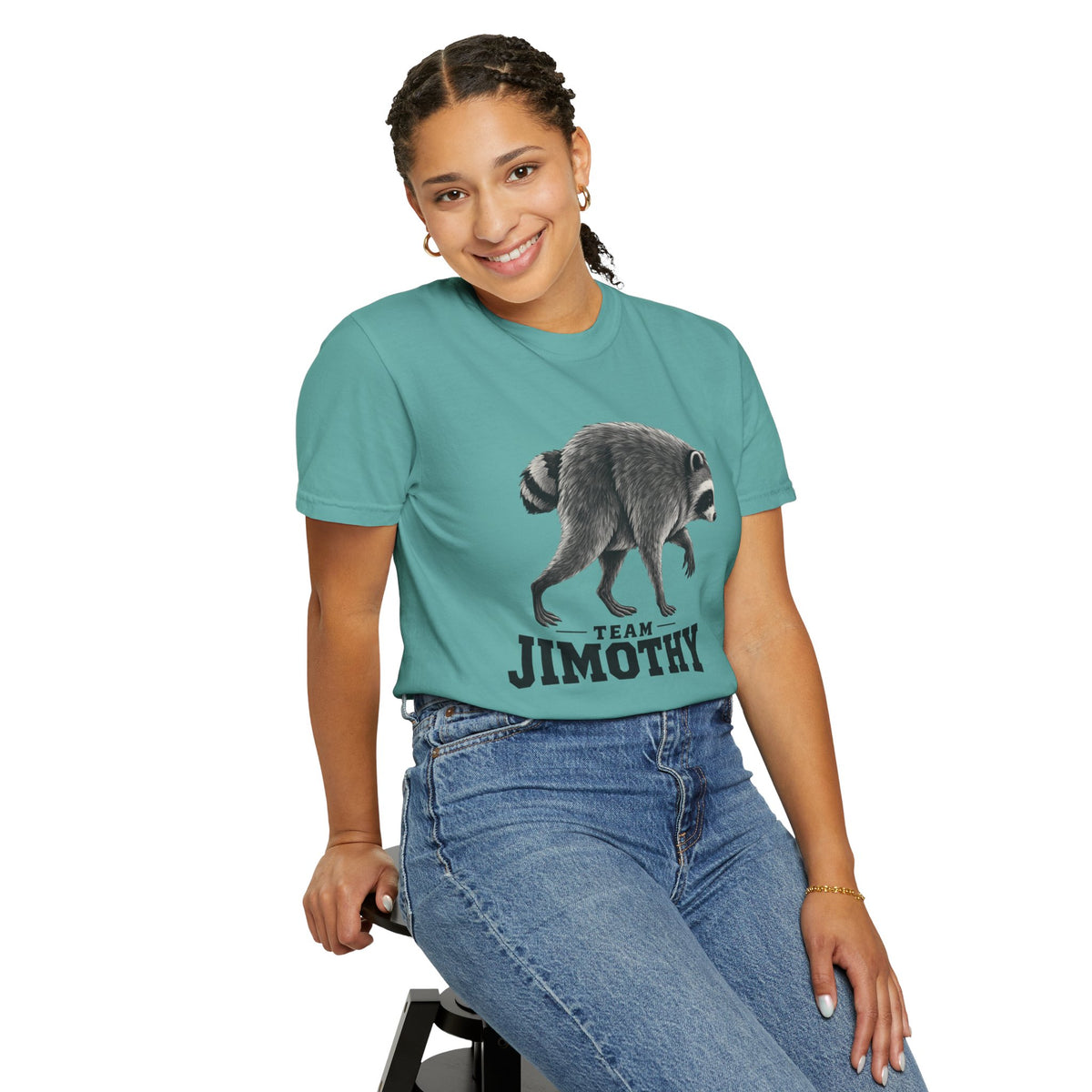 Team Jimothy Raccoon Garment Dyed Tee Shirt Vintage Wildlife Graphic Tee