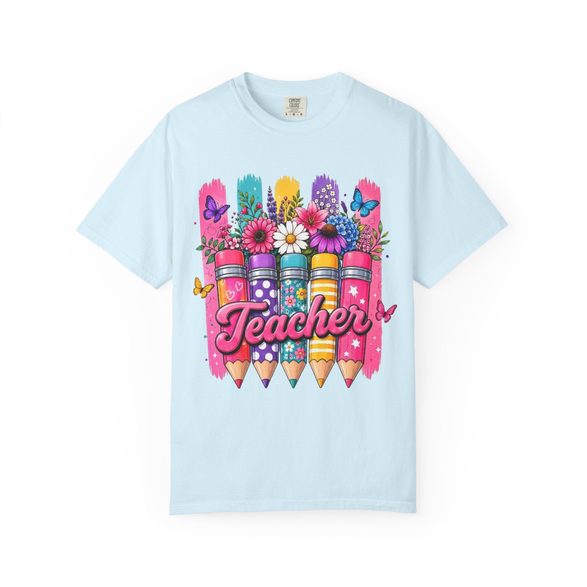 Teacher Pencil Bouquet T Shirt Colorful Floral Back to School Gift