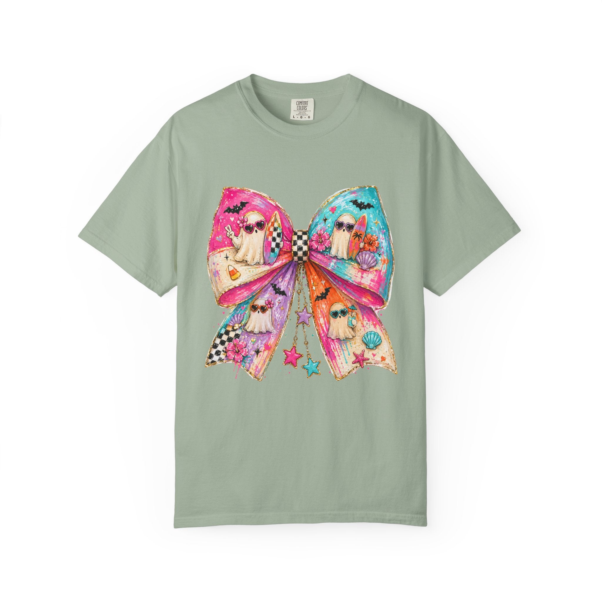 Colorful Bow Graphic T Shirt Cute Rainbow Bow Design
