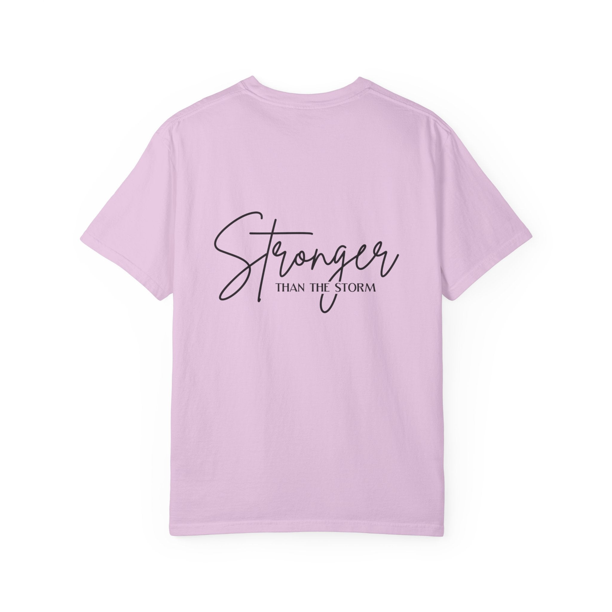 T-Shirt  Stronger Than the Storm Script Chest and Back Tee
