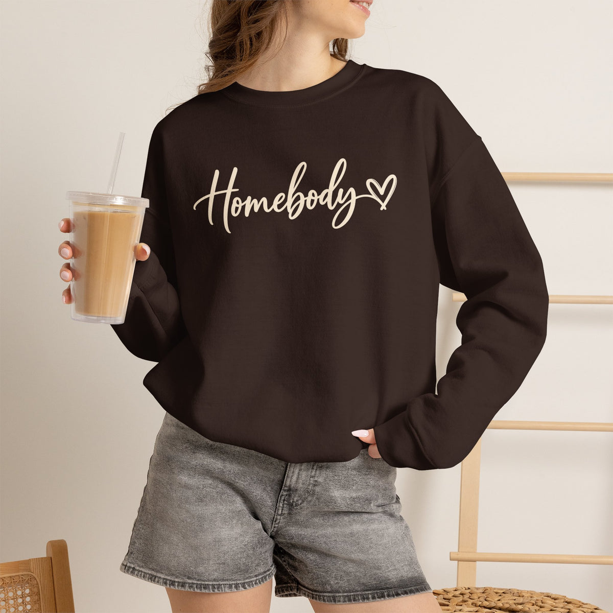Homebody Crewneck Sweatshirt Cozy Homebody Pullover with Heart