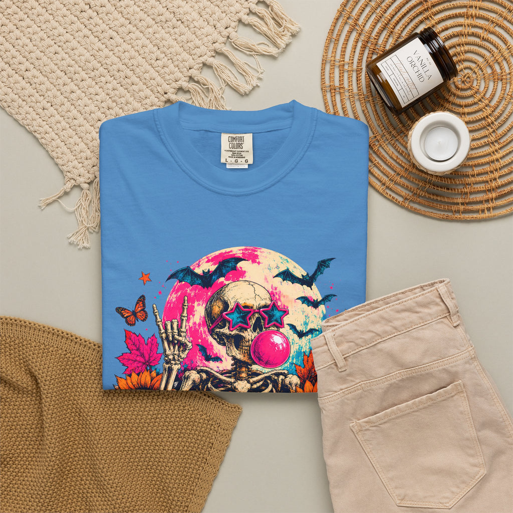 Spooky Season Skull T Shirt Colorful Halloween Skeleton Graphic Tee