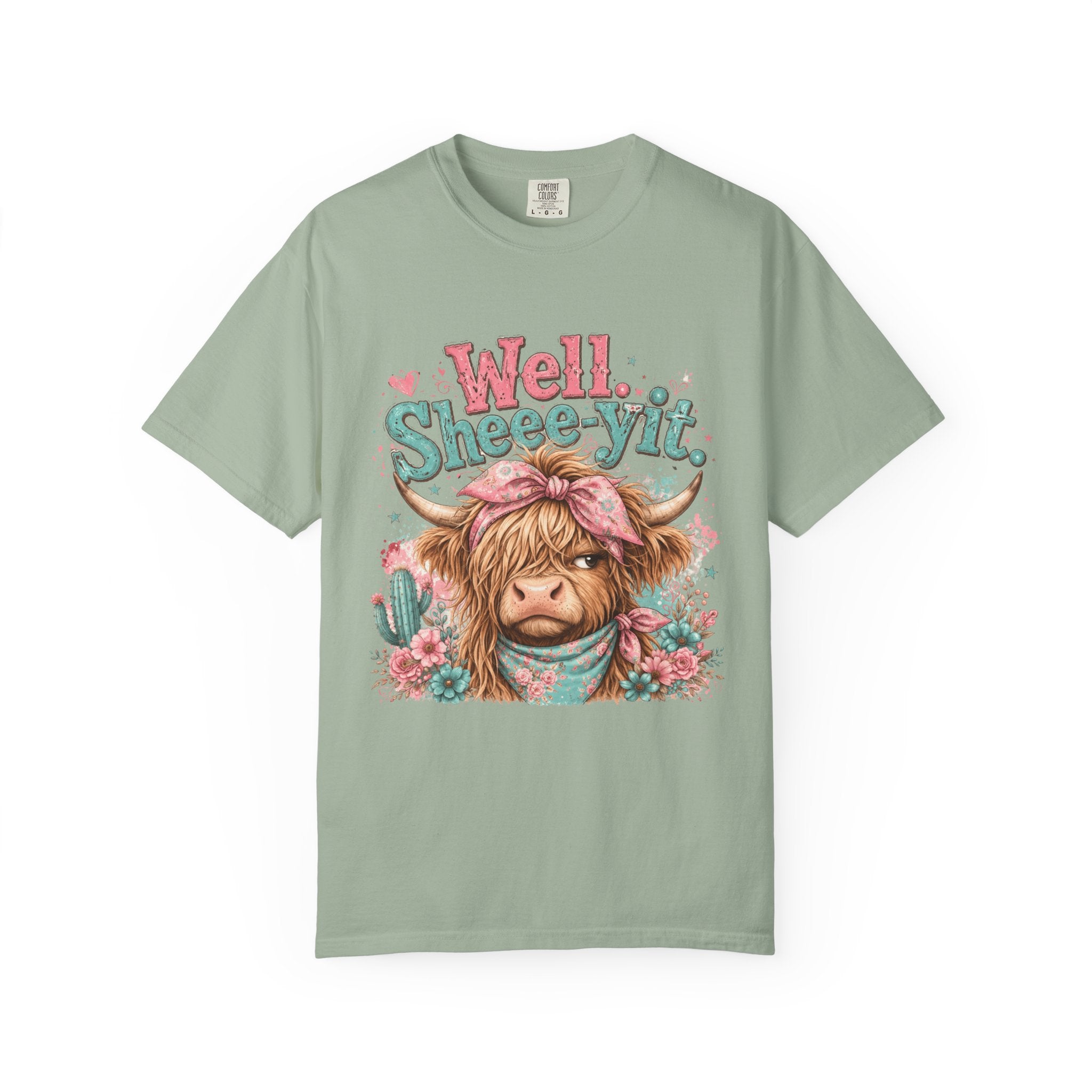 T-Shirt Well Sheey it Cute Highland Cow Graphic Tee