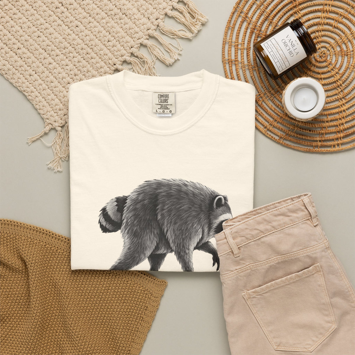 Team Jimothy Raccoon Garment Dyed Tee Shirt Vintage Wildlife Graphic Tee