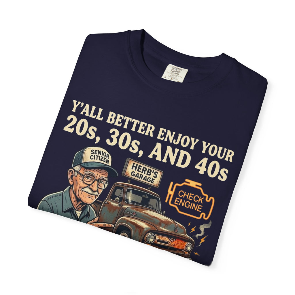 Check Engine Light Tee Shirt Funny Vintage Grandpa Truck Tee