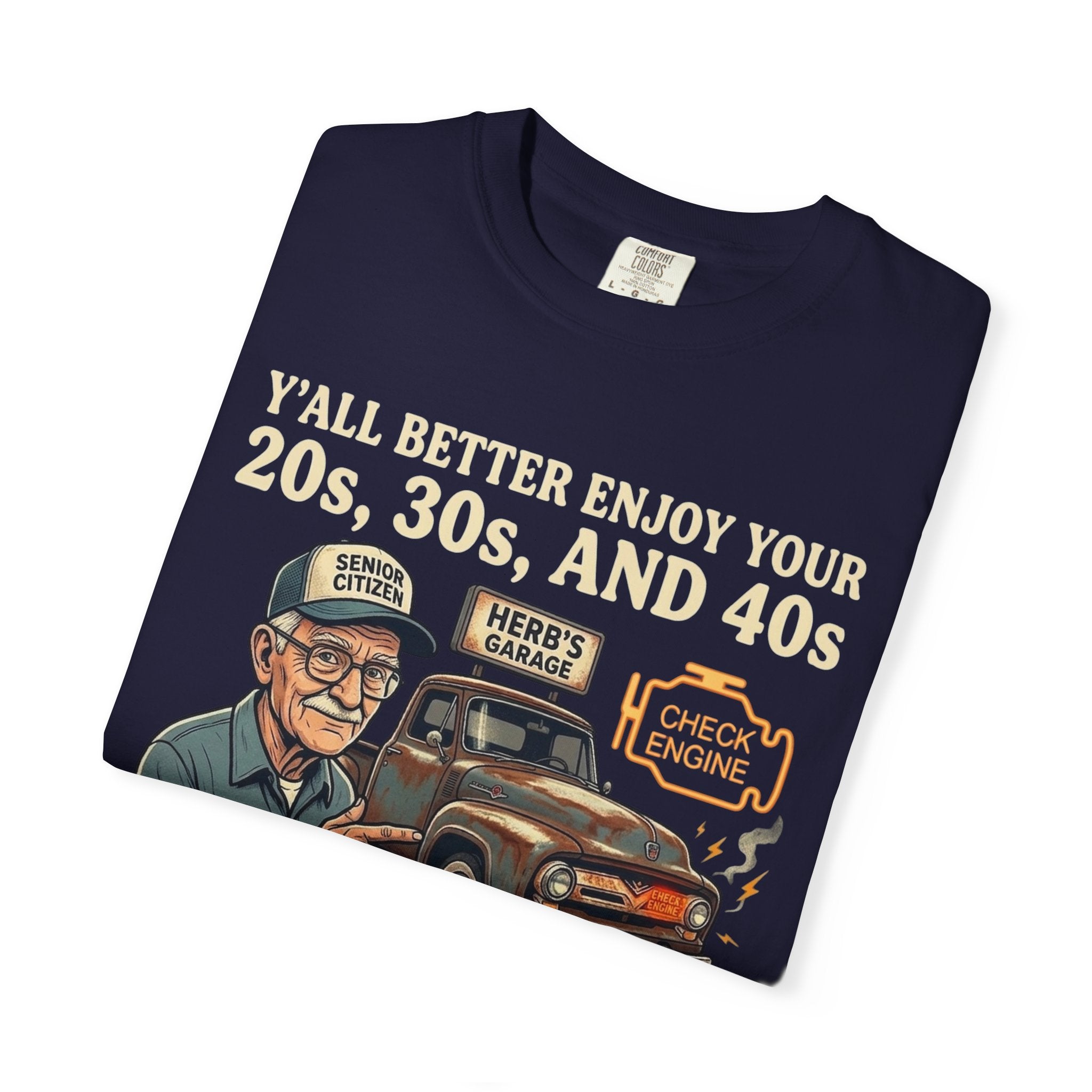 Check Engine Light Tee Shirt Funny Vintage Grandpa Truck Tee