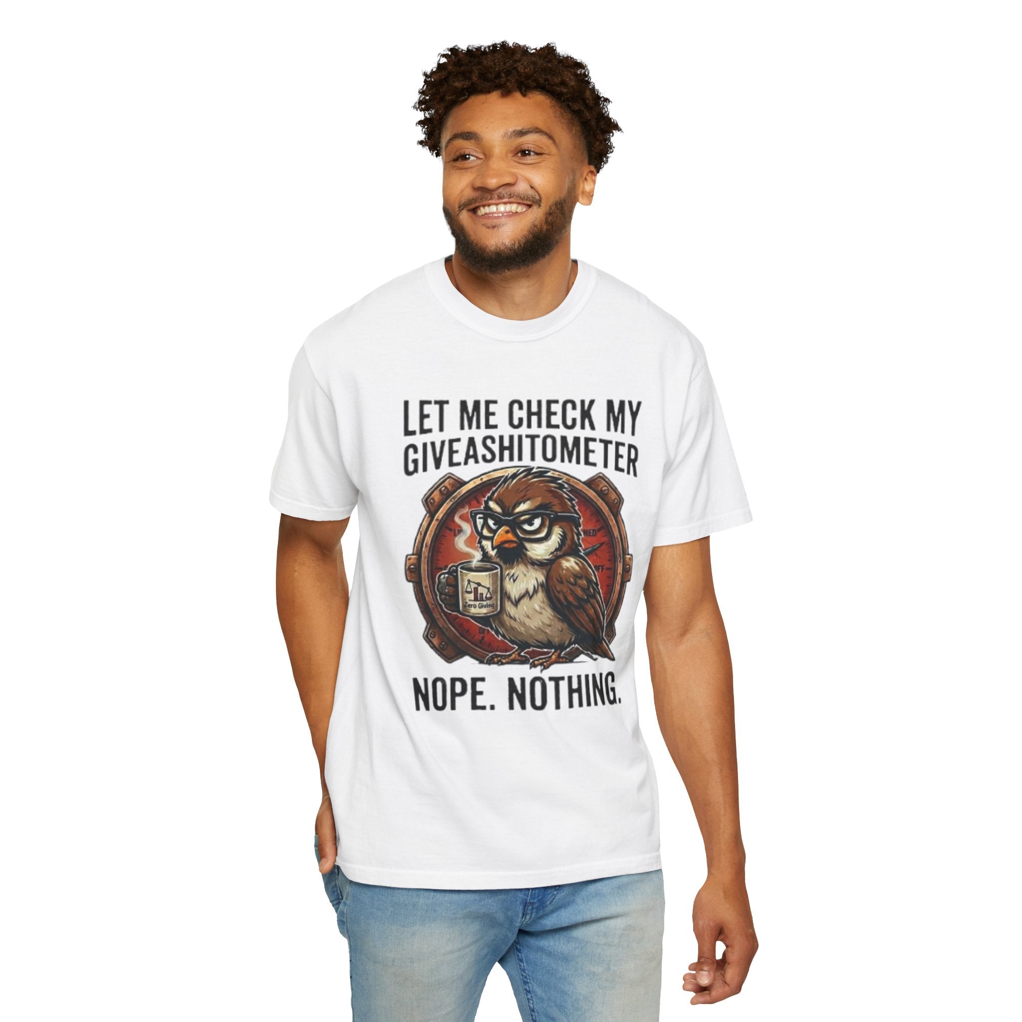 Let Me Check My Giveashitometer TShirt Funny Owl Graphic Tee