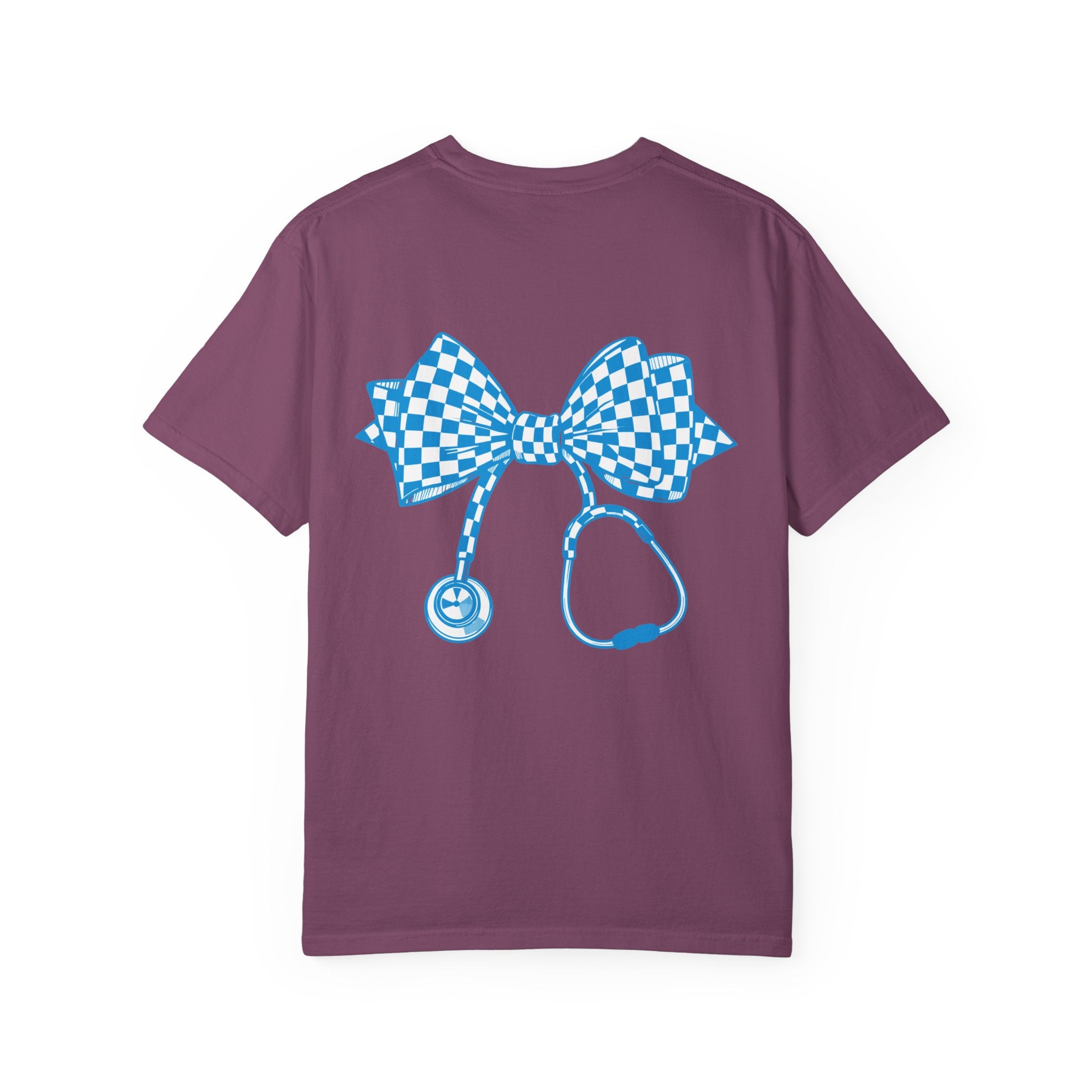 Checkerboard Stethoscope T Shirt Cute Nurse Doctor Medical Tee