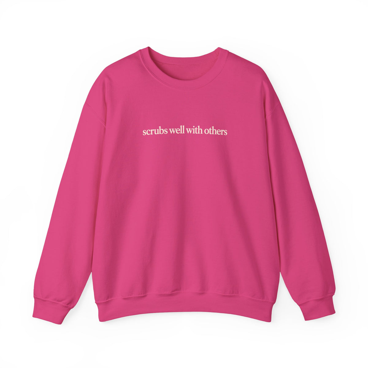 Scrubs Well With Others Sweatshirt, Funny Nurse Sweatshirt, Healthcare Worker Gift, Minimalist Medical Crewneck, Nurse Christmas Gift