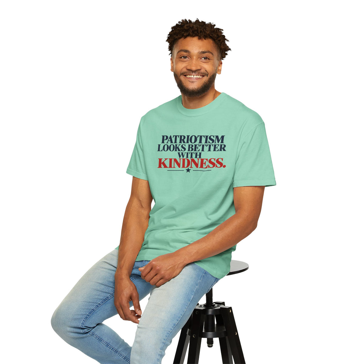 Patriotism Looks Better With Kindness Shirt, Patriotic Kindness Tee, Unity T-Shirt, Comfort Colors Graphic Tee, Positive Message Gift