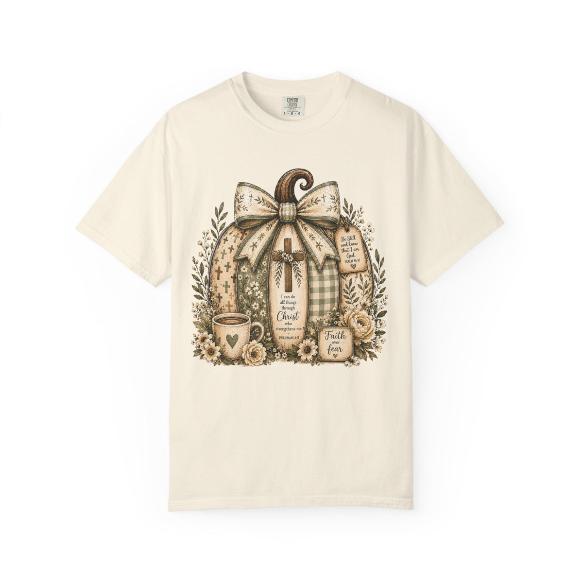 Pumpkin Blessings Tee Rustic Autumn Pumpkin with Grateful Heart Design