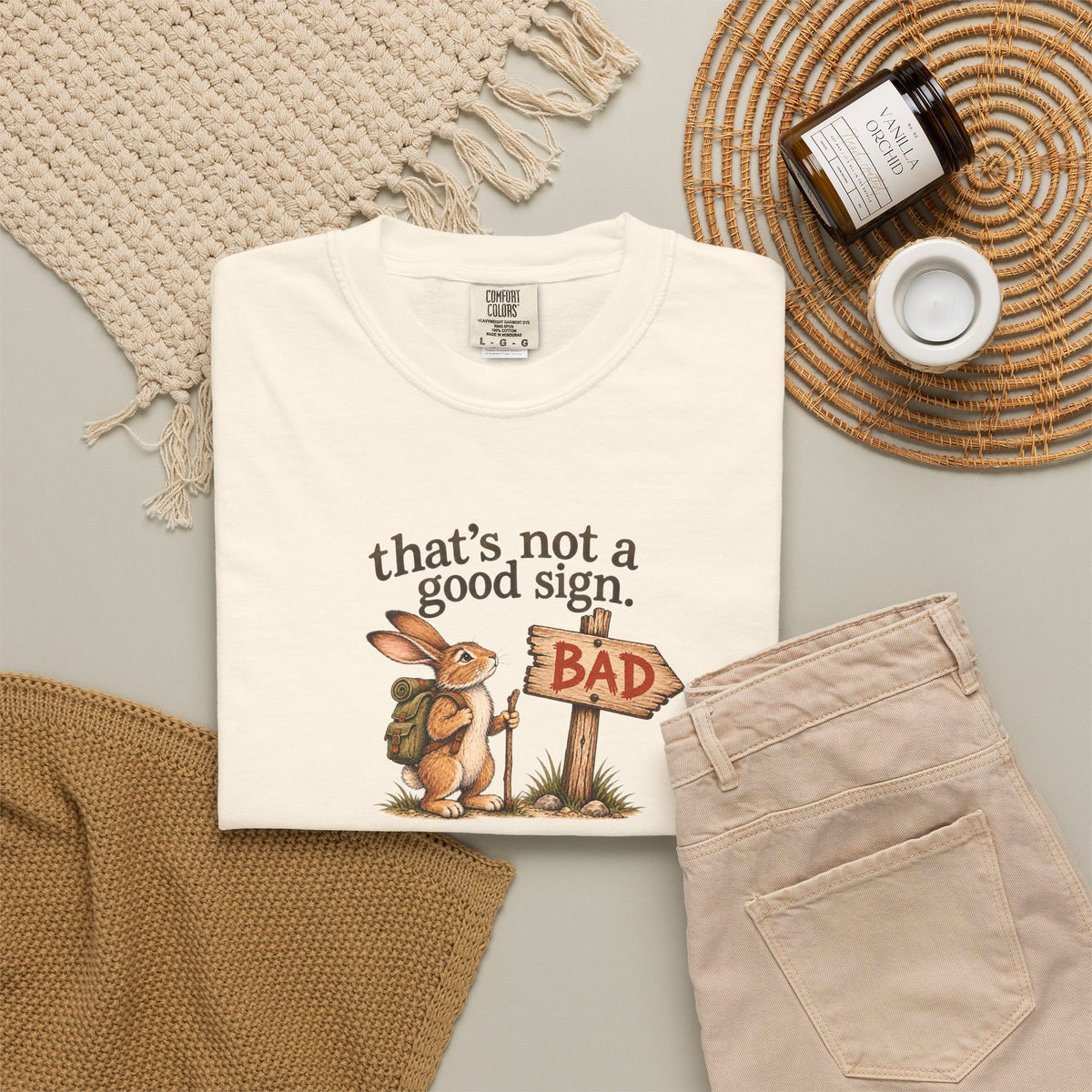 Thats Not a Good Sign bunny hikers mugshot Tee Shirt Funny hiking rabbit tee