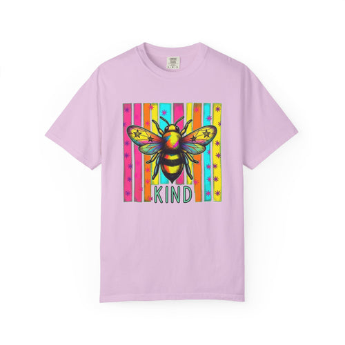 Bee Kind T Shirt Colorful Retro Striped Graphic Tee