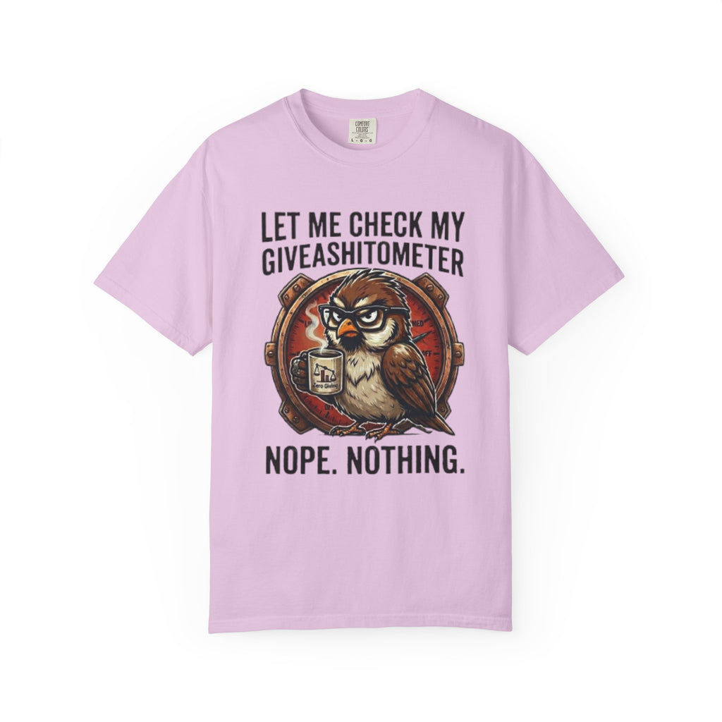Let Me Check My Giveashitometer TShirt Funny Owl Graphic Tee