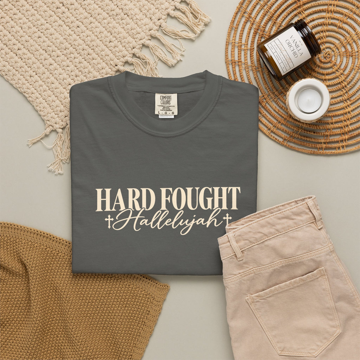 Hard Fought Hallelujah T Shirt Inspirational Christian Graphic Tee