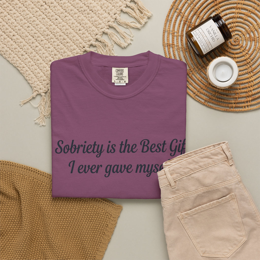 Sobriety Is the Best Gift Tee Inspirational Recovery T Shirt Personalize with how many months or years
