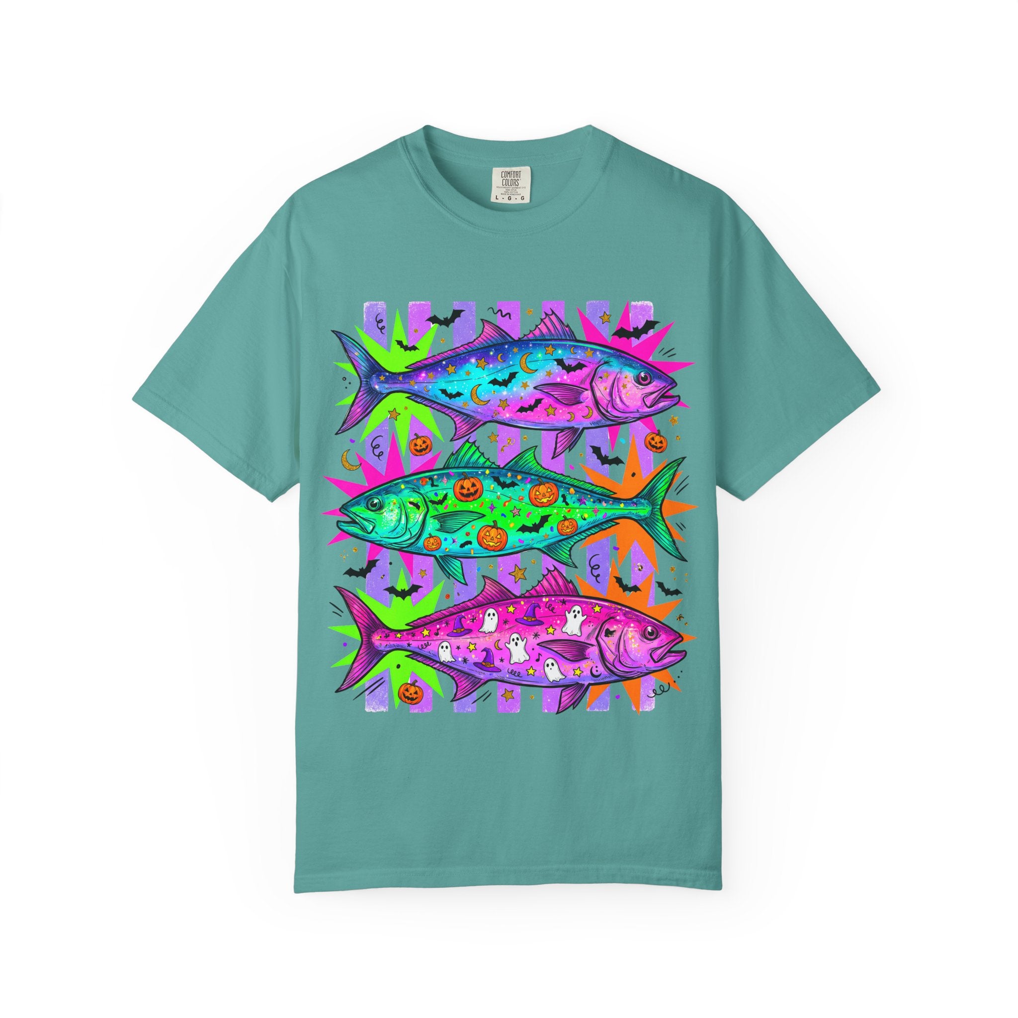 Bright Halloween Tropical Mackerel T-Shirt — Colorful Surf & Beach Fish Graphic Tee