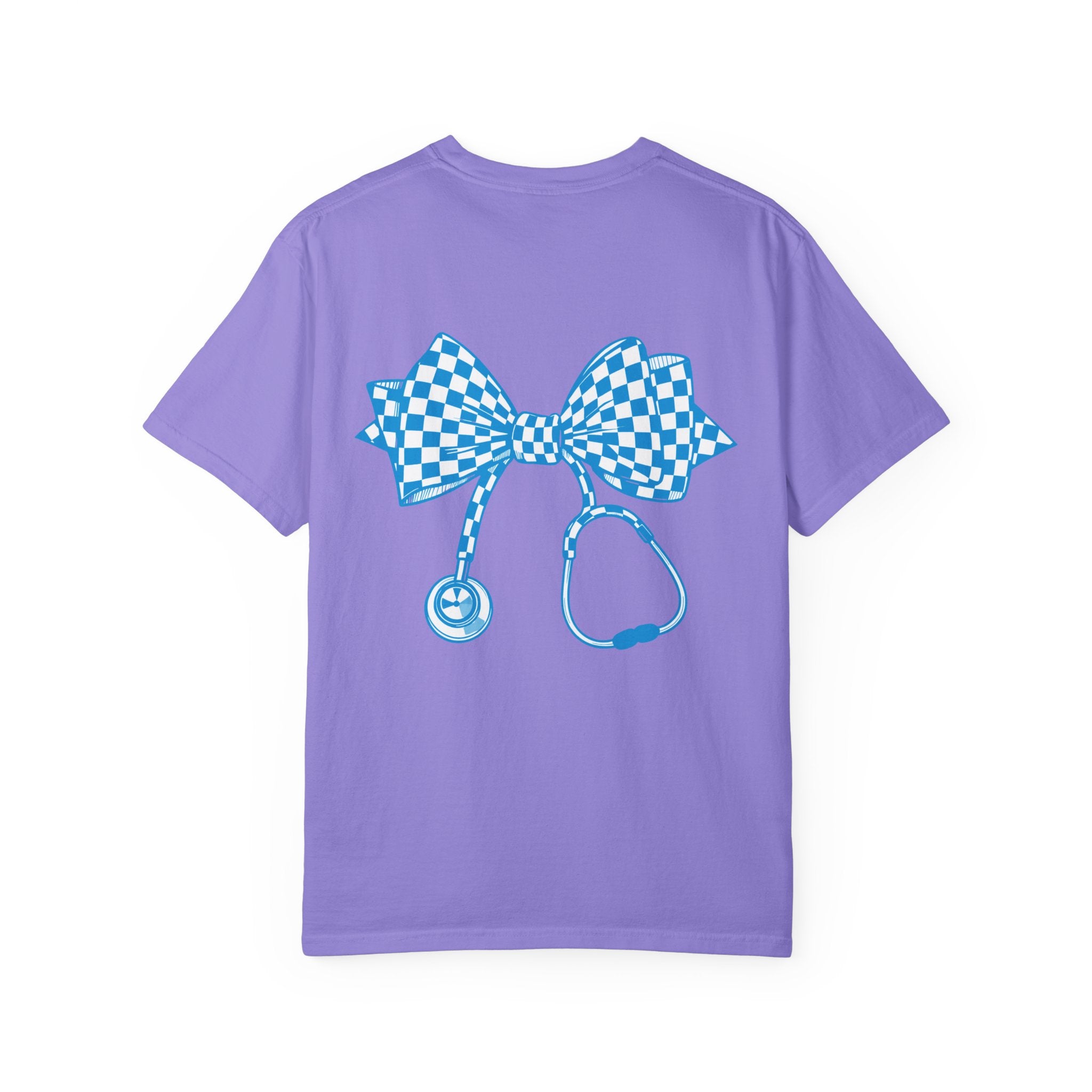 Checkerboard Stethoscope T Shirt Cute Nurse Doctor Medical Tee