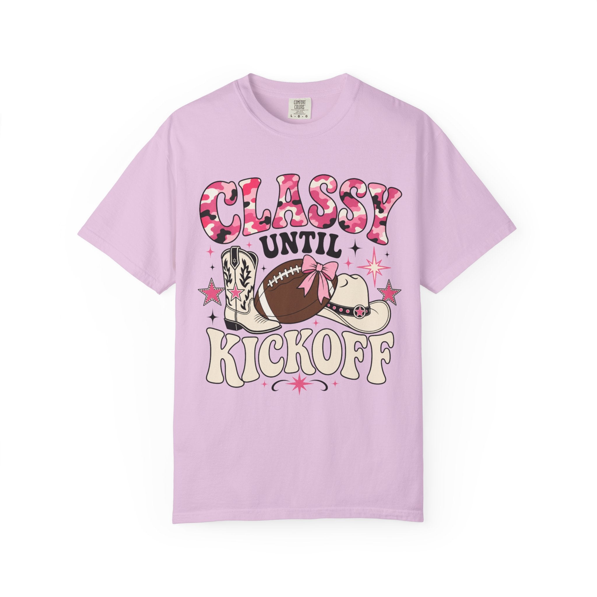 Classy Until Kickoff Football T Shirt Retro Cowgirl Game Day Tee