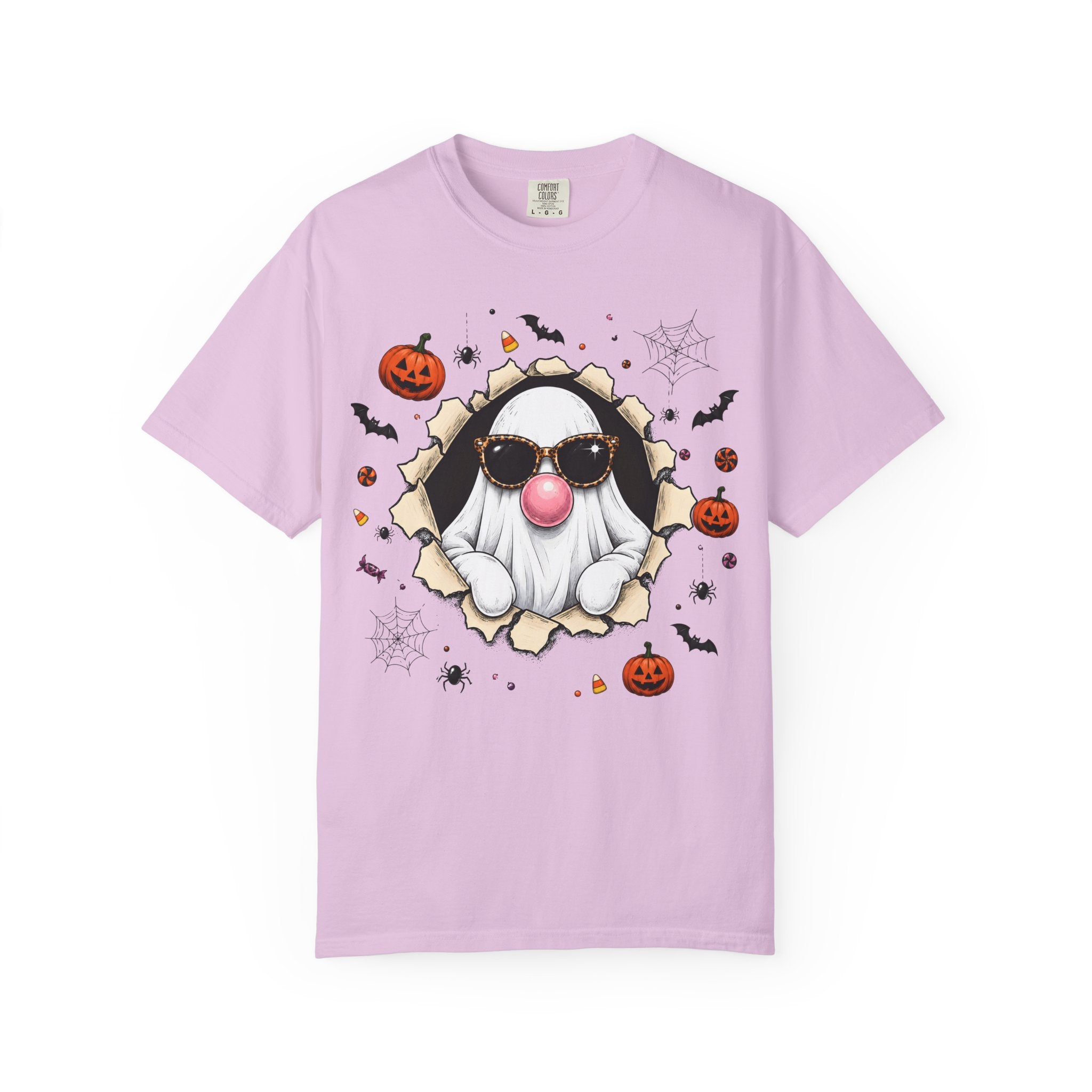 Halloween Gnome T-Shirt Funny Bubblegum Ghost and Leopard Butt Graphic Tee