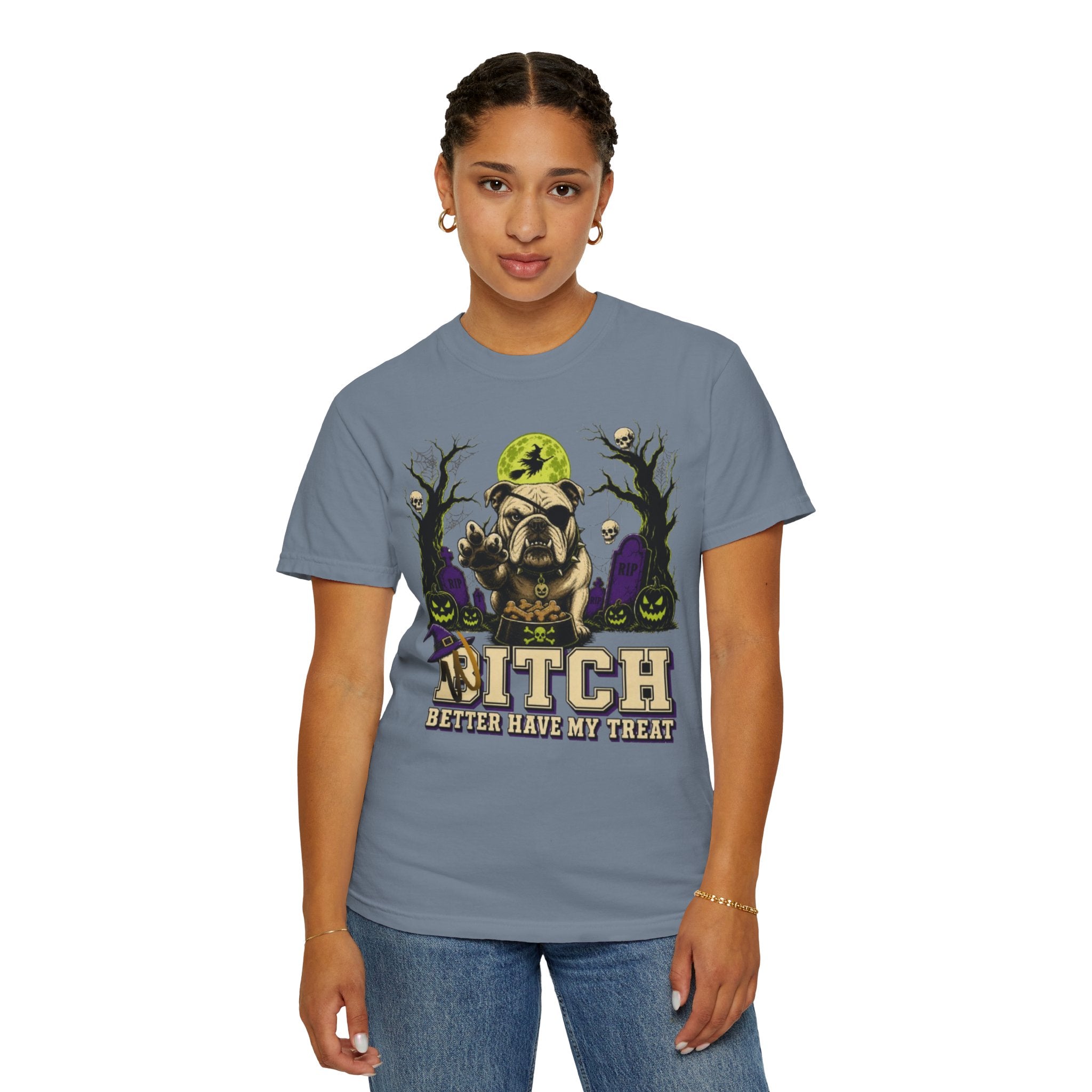 Halloween Bulldog T Shirt Bitch Better Have My Treat Spooky Costume Tee