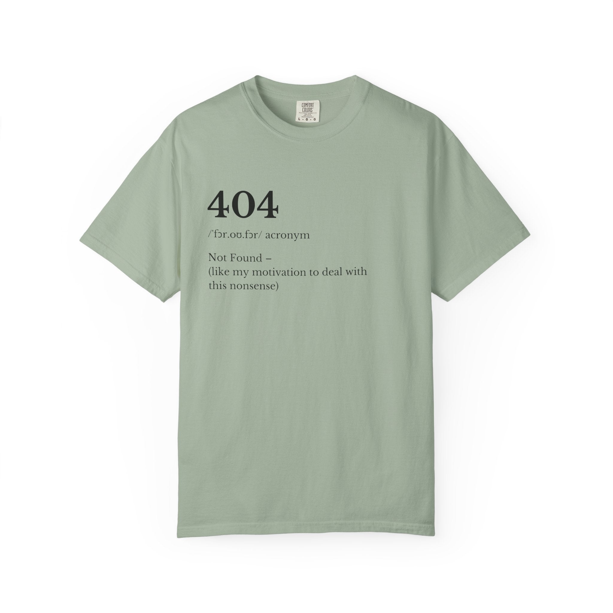 404 Not Found Definition Tee Minimalist Tech Humor T Shirt
