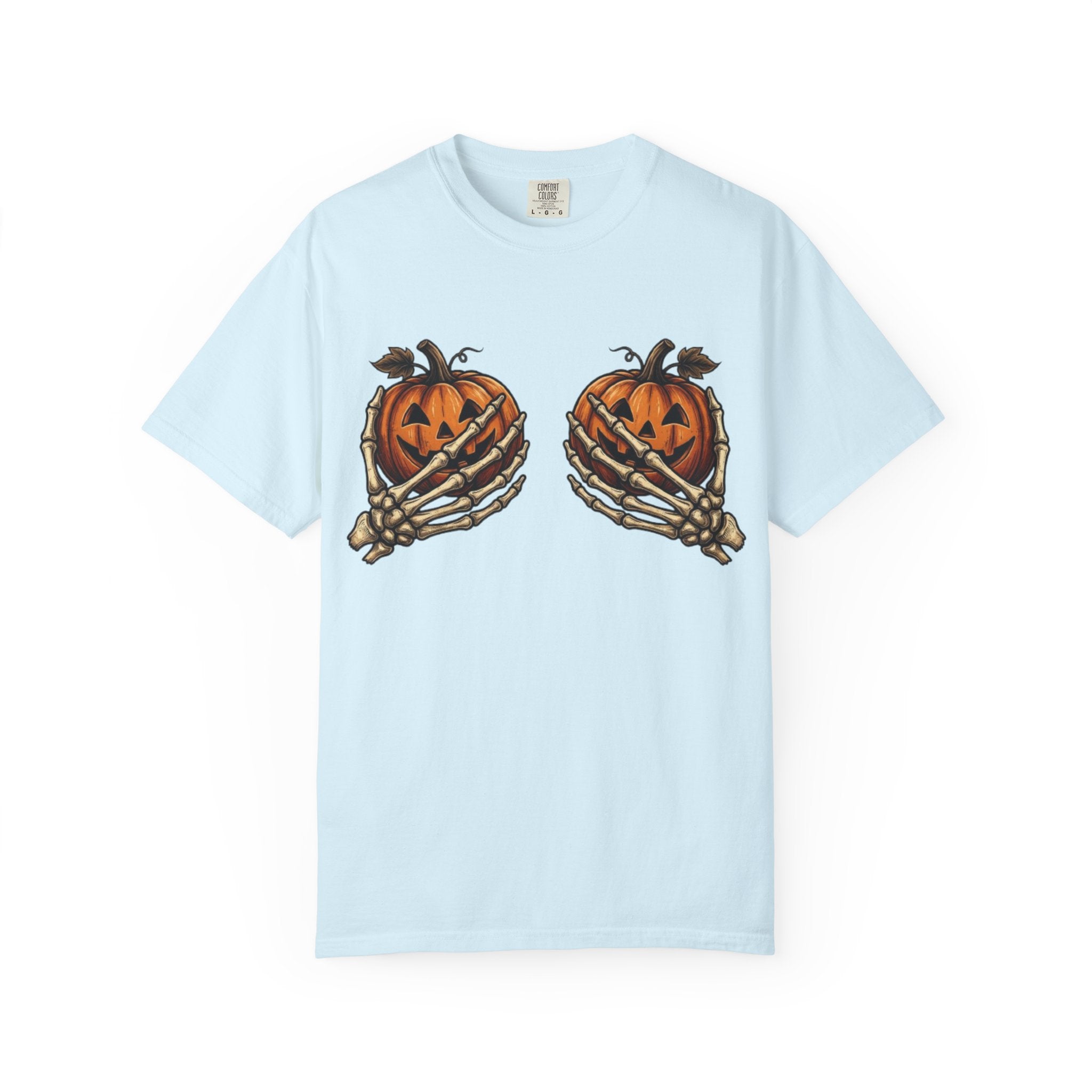 Pumpkin Heart Tee Skeleton Hands Holding Jack o Lanterns Halloween T Shirt