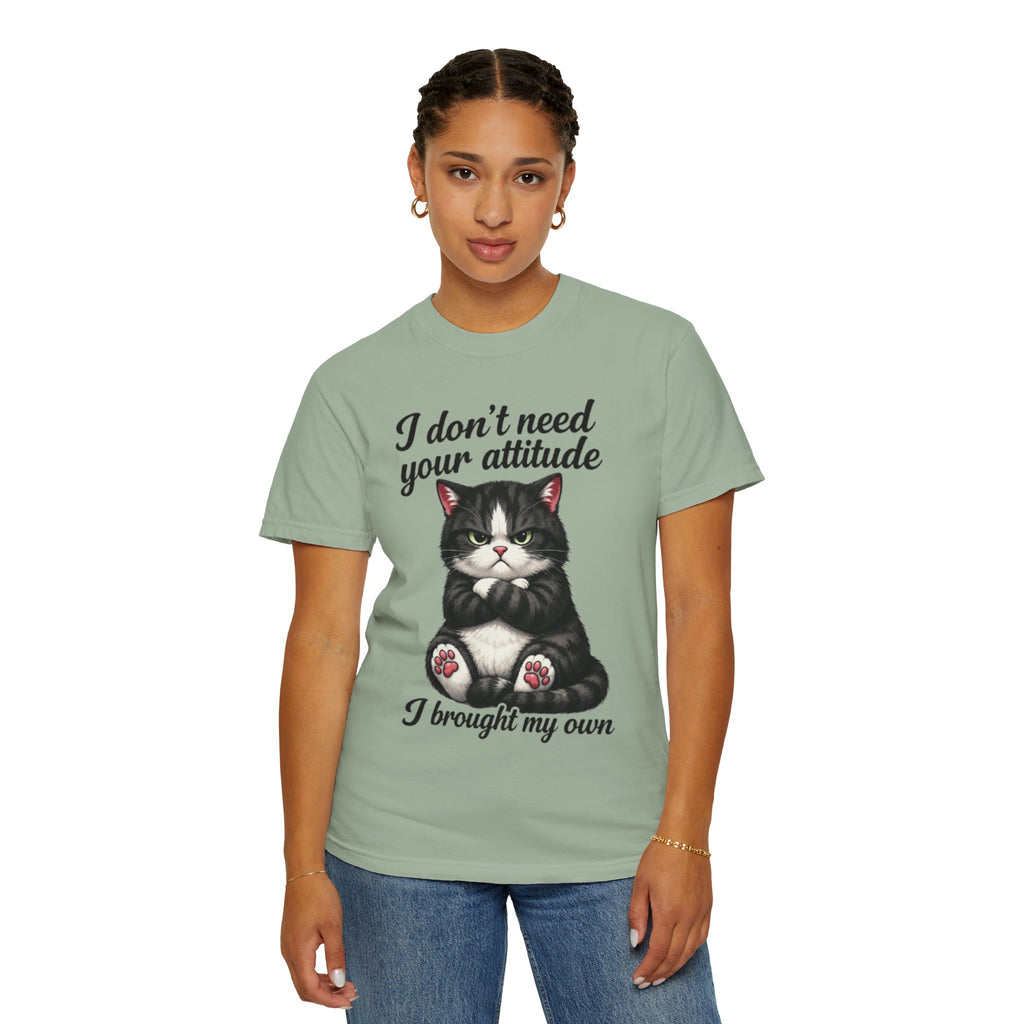 Cat Attitude T-Shirt I Don't Need Your Attitude I Brought My Own Funny Cat Tee