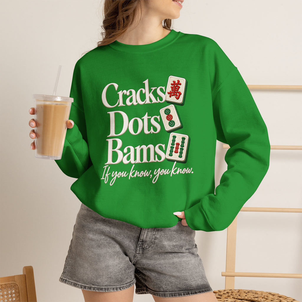Cracks Dots Bams Mahjong Sweatshirt, Funny Mahjong Shirt, Mahjong Lover Gift, Mahjong Game Night Crewneck, Mahjong Club Apparel