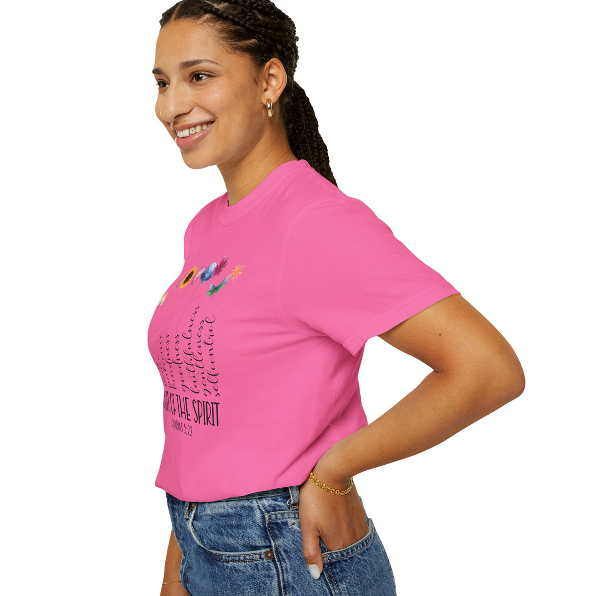 Fruit of the Spirit Floral Tee shirt | Galatians 5:22 Scripture Tee