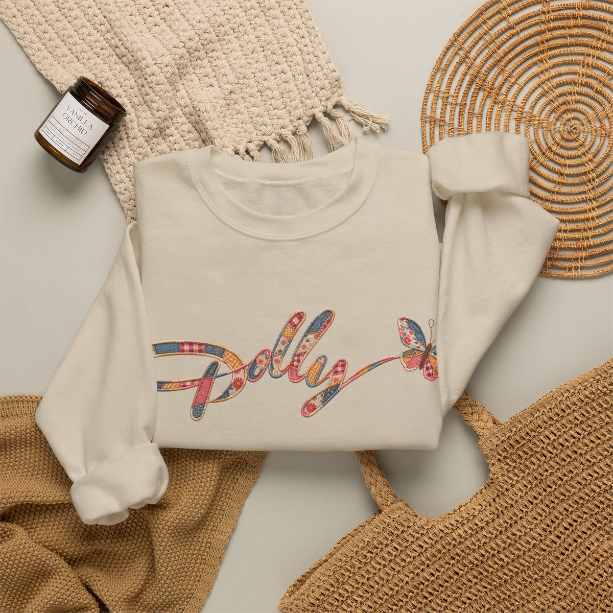 Dolly Floral Script Crewneck Sweatshirt