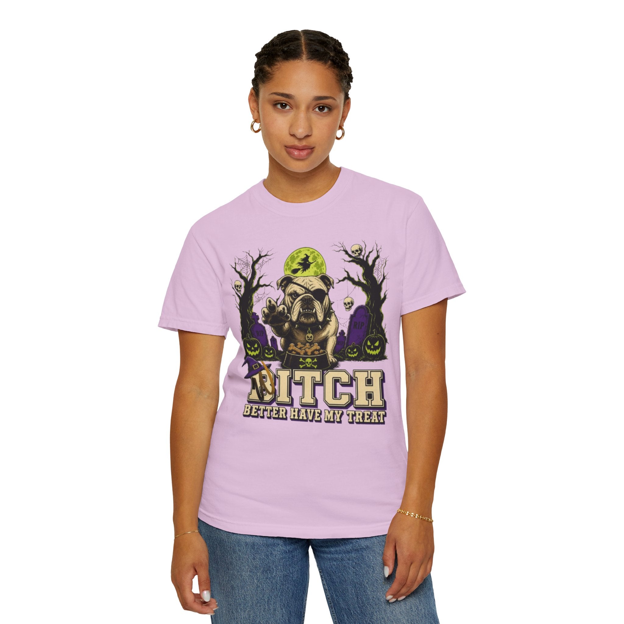 Halloween Bulldog T Shirt Bitch Better Have My Treat Spooky Costume Tee