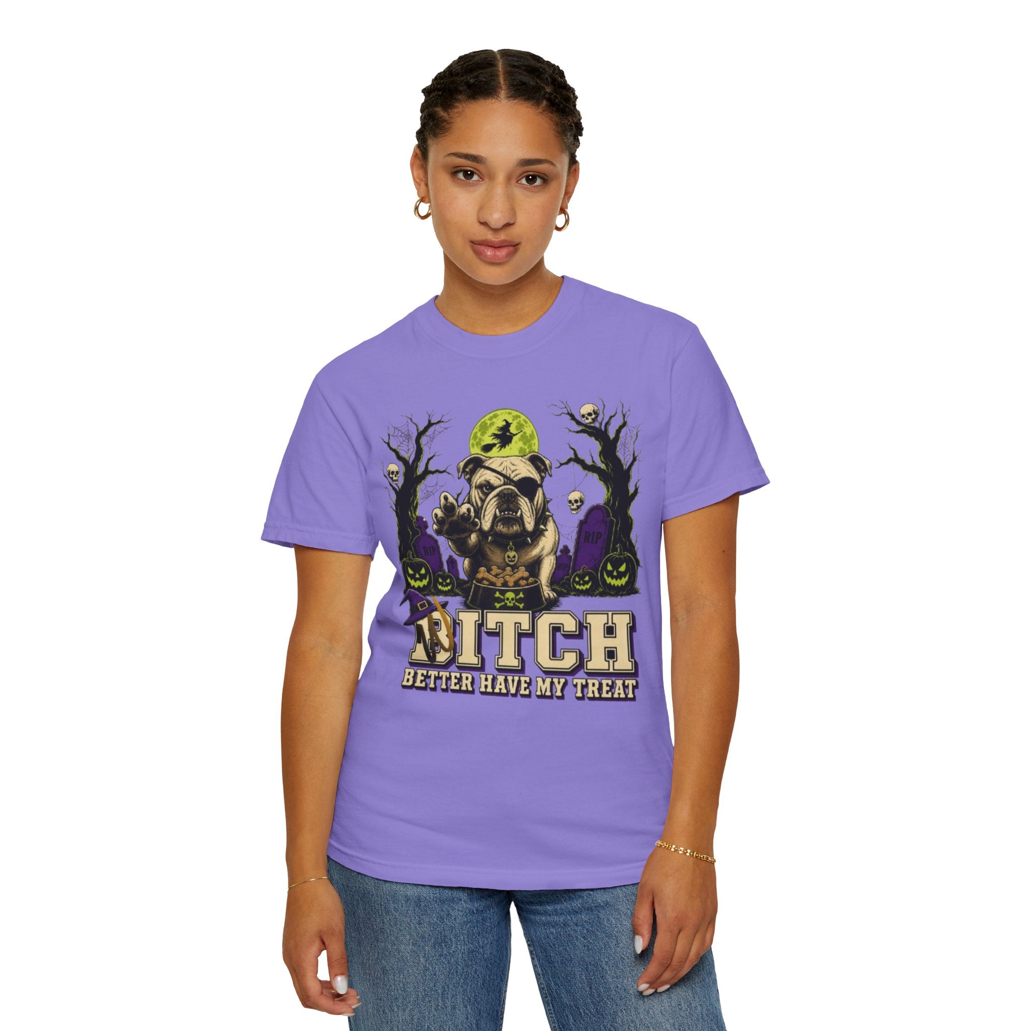 Halloween Bulldog T Shirt Bitch Better Have My Treat Spooky Costume Tee