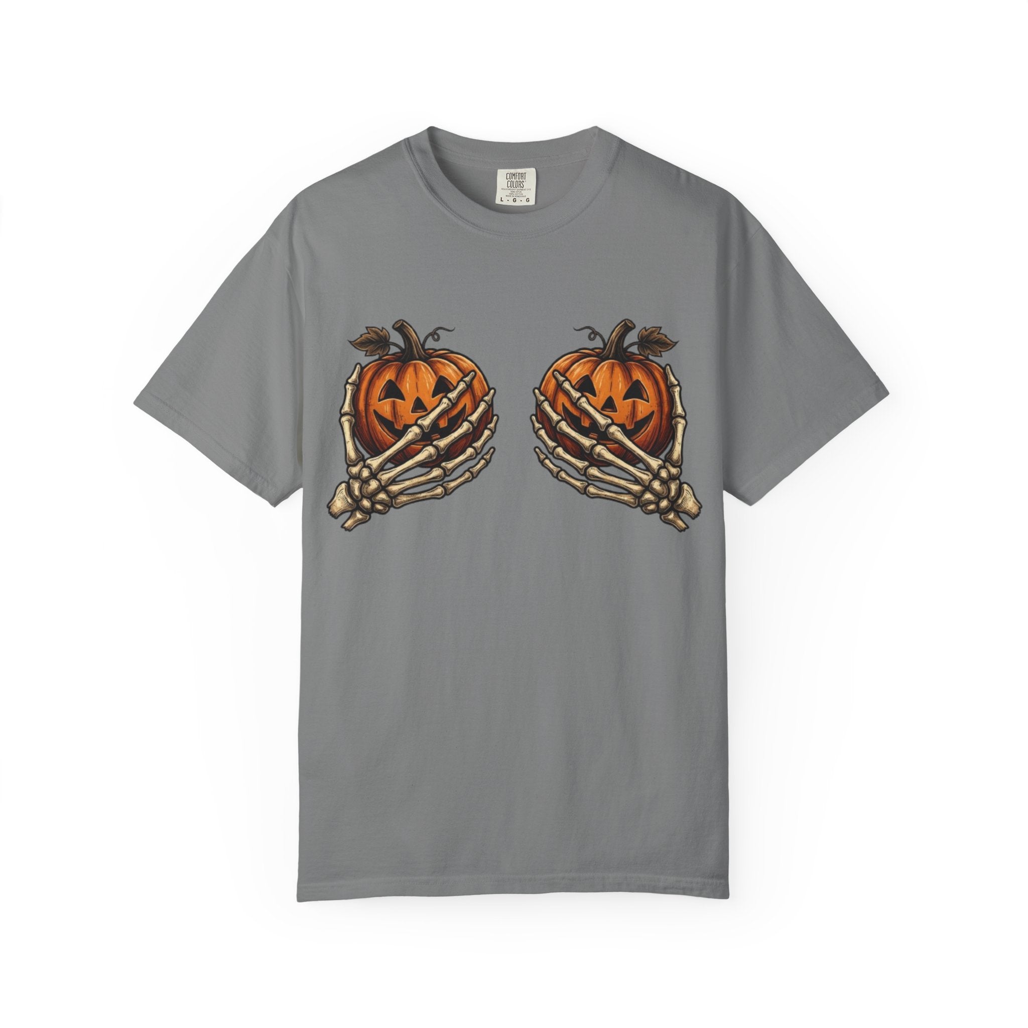 Pumpkin Heart Tee Skeleton Hands Holding Jack o Lanterns Halloween T Shirt