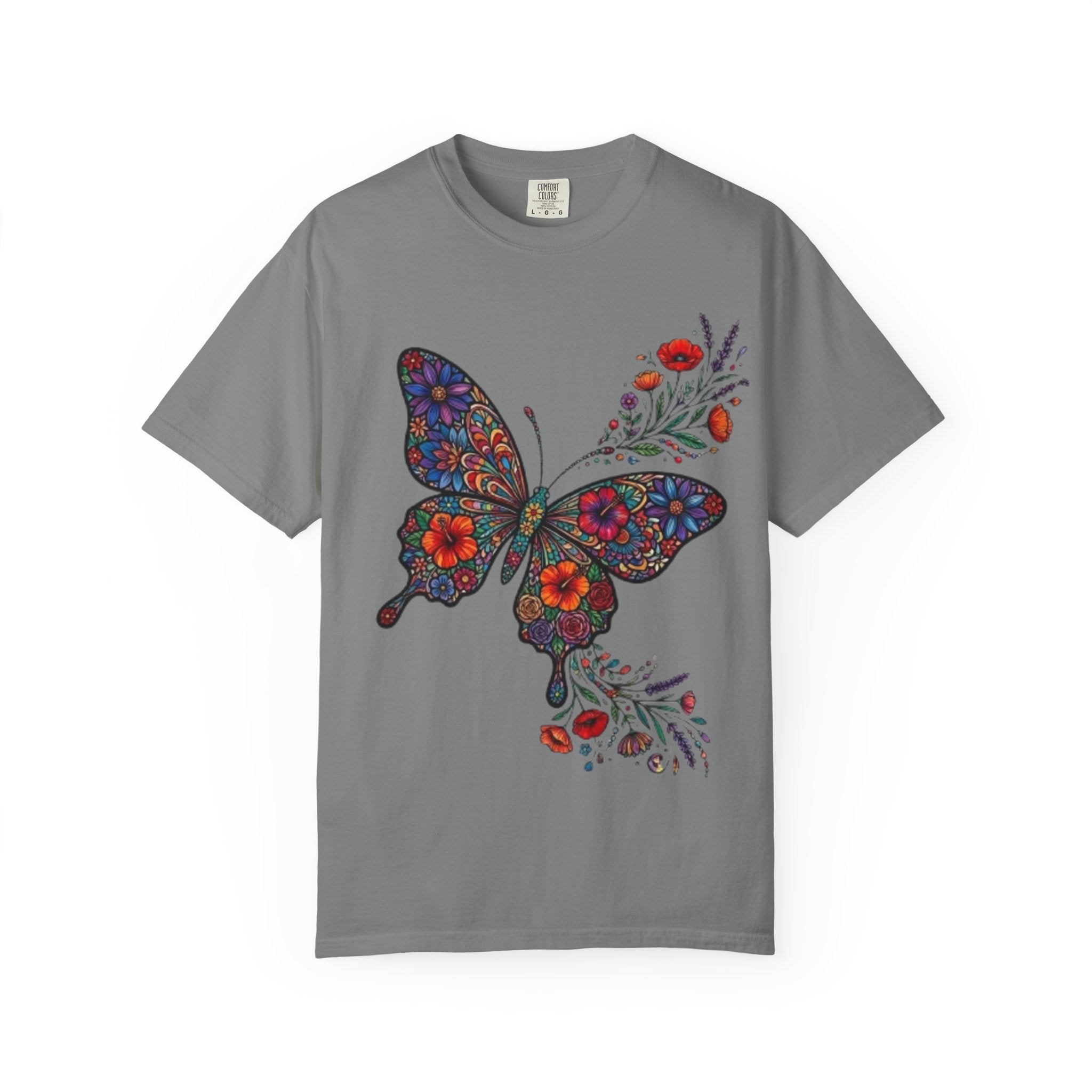 Floral Mosaic Butterfly T Shirt