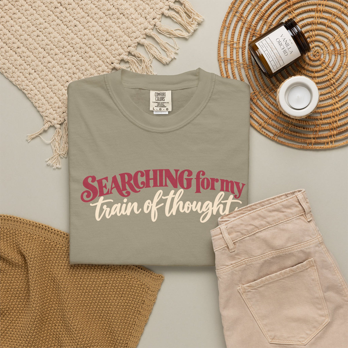 Searching for My Train of Thought Tee shirt | Funny Text Graphic Tee