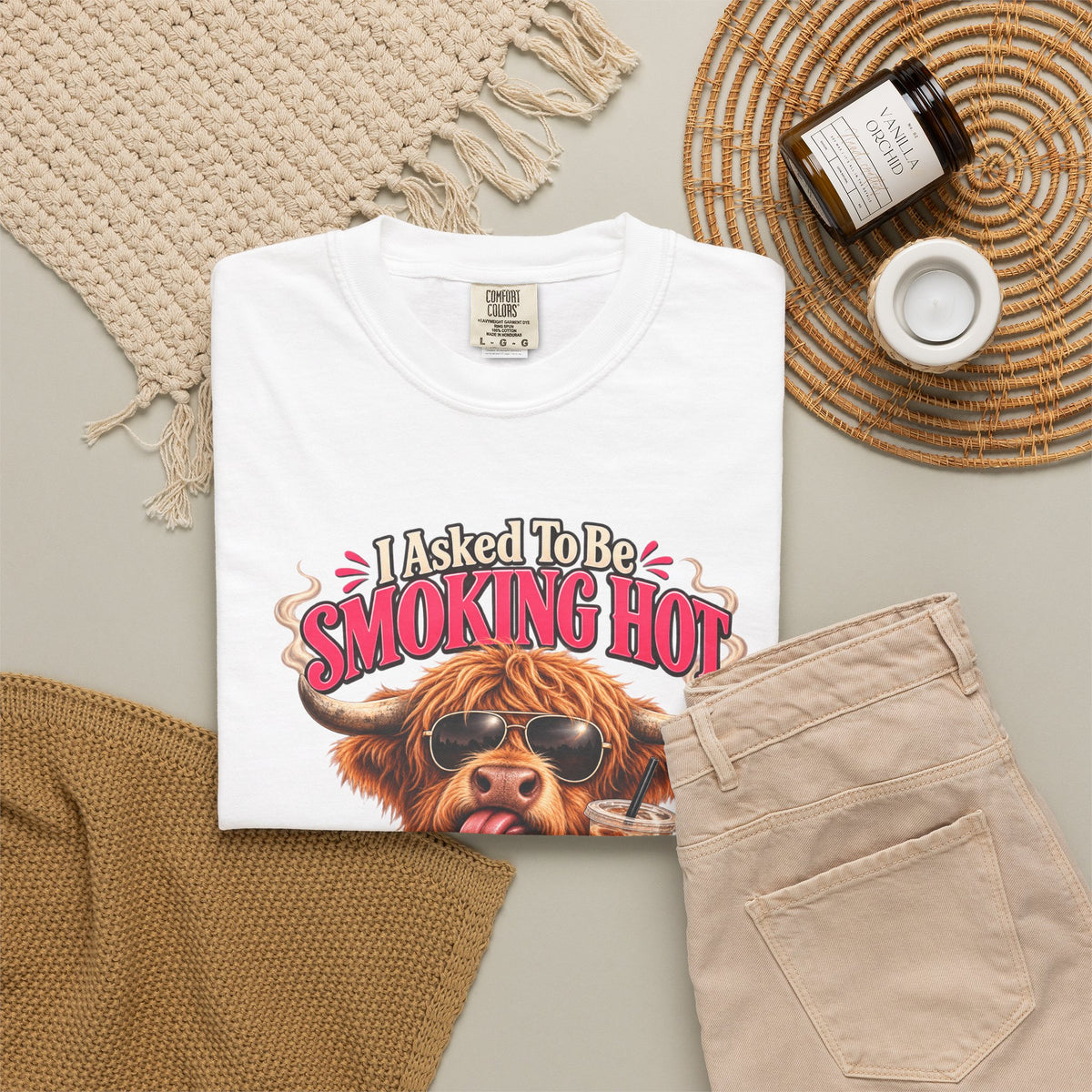 Menopause Smoking Hot Tee Shirt Funny Cow with Sunglasses and Drink